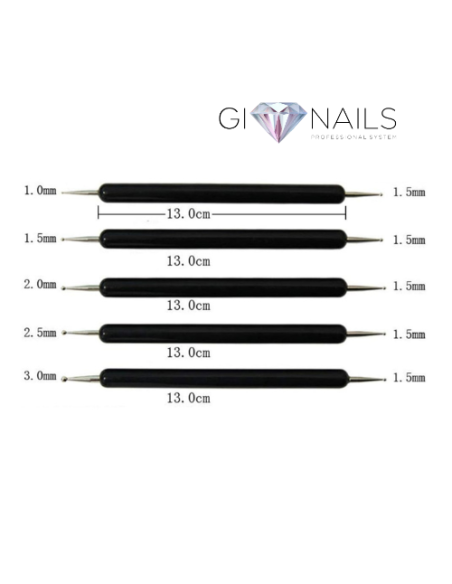 Set di 5 Applicatori Spotswirl Per Unghie
