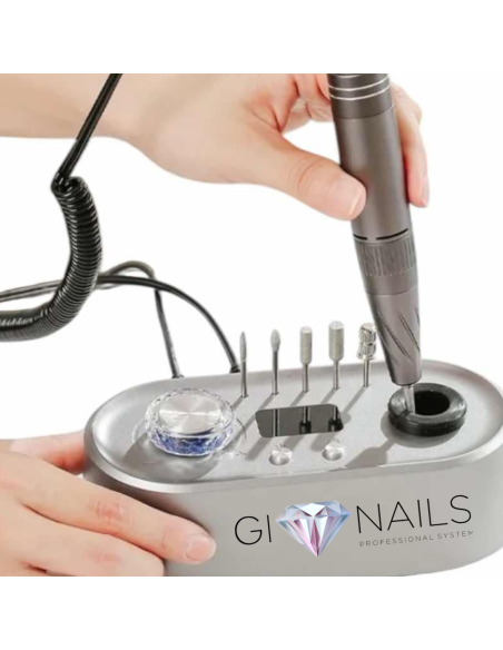 Fresa Portatile Ricaricabile Professionale Grigia - 40.000 Giri