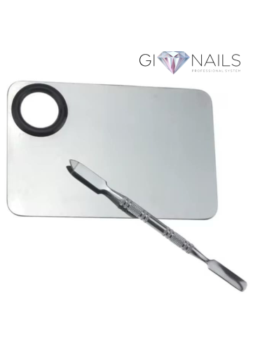 Tavolozza Nail Art In Acciaio Inox + Spatola...