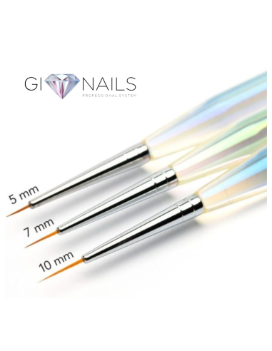 Set 3 Pennelli Per French/Nail Art - 5/7/10mm