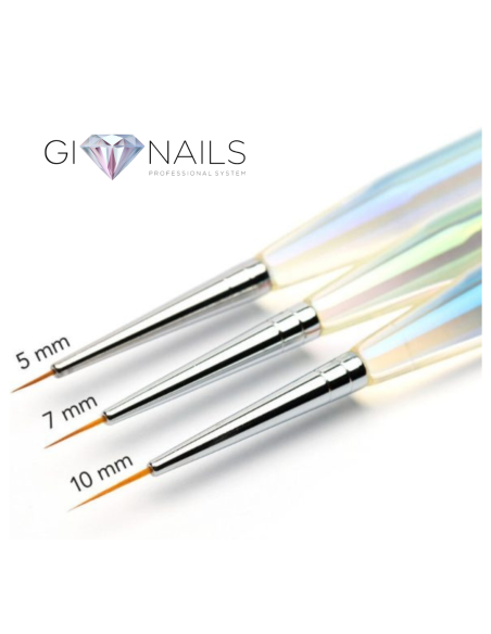 Set 3 Pennelli Per French/Nail Art - 5/7/10mm