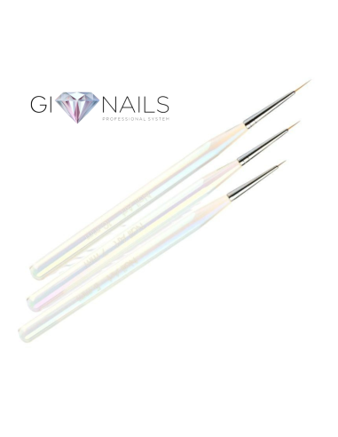 Set 3 Pennelli Per French/Nail Art - 5/7/10mm